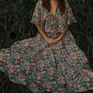 Homemade Floral Full Skirt with Matching Shawl